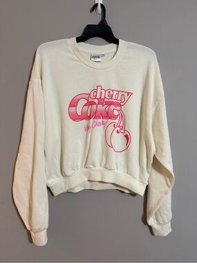 Coca-Cola Cherry Coke Graphic Cream Sweatshirt XXL